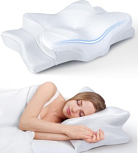 Ultra Pain Relief Cooling Pillow – Adjustable Cervical Memory Foam Neck Support for Side, Back & Stomach Sleepers
