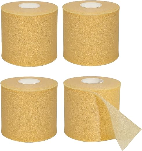 Dimora Pre Wrap Athletic – Foam Underwrap Tape for Sports & Hair (4 Rolls)
