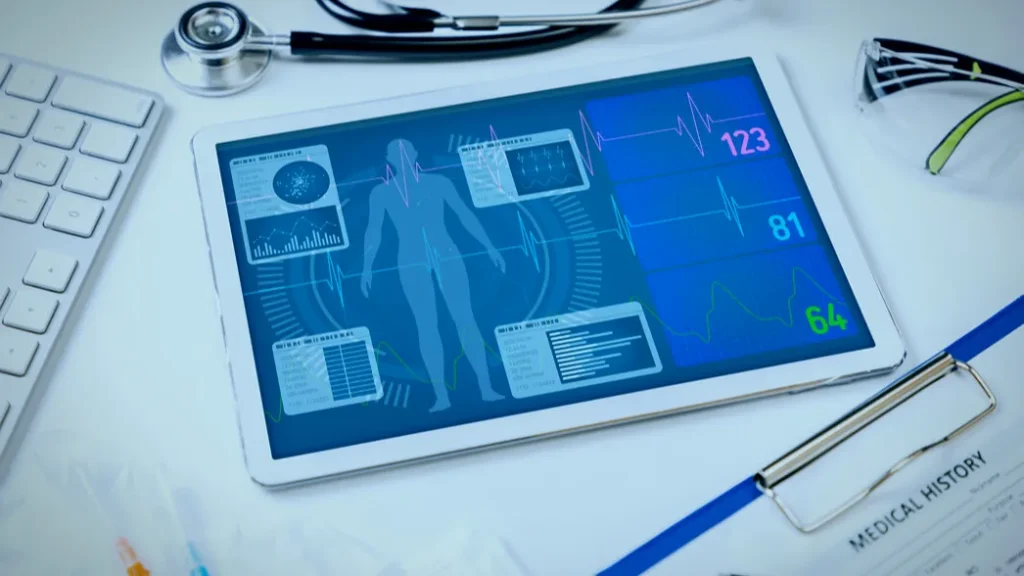 How to Spot Overtraining Symptoms Before They Wreck Your Progress 4 Tablet displaying health data like heart rate and vitals to assess overtraining symptoms