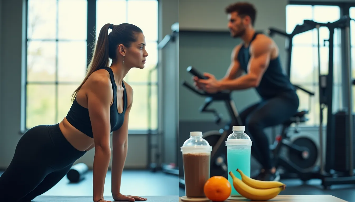 The Ultimate Guide to Fitness Recovery in 2025: Science-Backed Methods That Actually Work 1 Post-training recovery with protein shakes and targeted stretching for muscle repair and flexibility