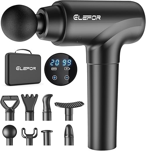 Best Deep Tissue Massage Tools for Recovery in 2025 4 Massage Gun Deep Tissue – 20-Speed Percussion Massager with 8 Heads for Pain Relief & Recovery