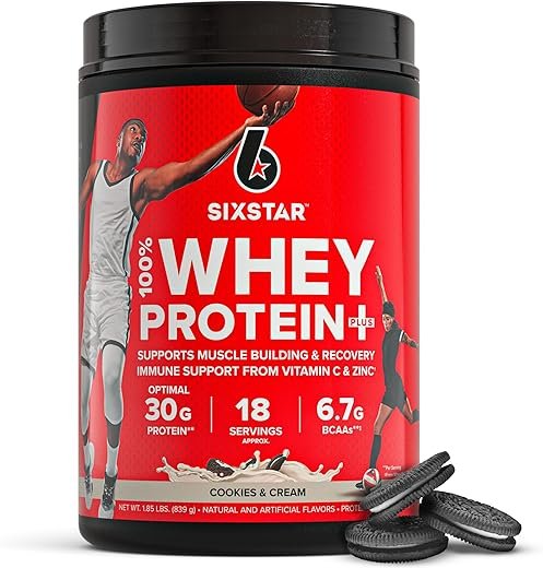 Top Protein Supplements for Post-Workout Recovery: Expert Picks and Benefits 4 Six Star Whey Protein Plus – 30g Protein, BCAAs & Immune Support for Muscle Recovery, Cookies & Cream, 1.8 lbs