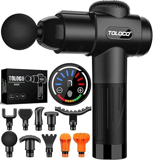 Best Deep Tissue Massage Tools for Recovery in 2025 2 TOLOCO Deep Tissue Massage Gun – Percussion Muscle Massager for Pain Relief with 10 Heads & Quiet Motor