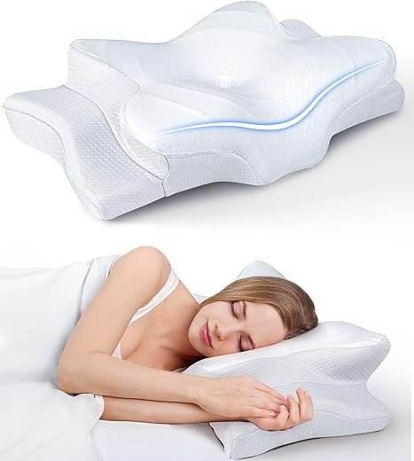 Top-rated Pillows for Muscle Relaxation: Comfort and Stress Relief 2 Ultra Cooling Memory Foam Cervical Pillow | Ergonomic Adjustable Neck Support Pillow | Orthopedic Contour Pillow for Side, Back & Stomach Sleepers